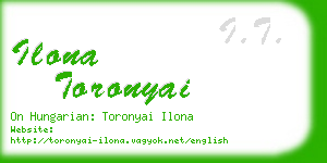 ilona toronyai business card